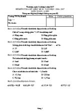 Đề kiểm tra giữa học kỳ II môn Toán khối 5 - Năm học 2016-2017